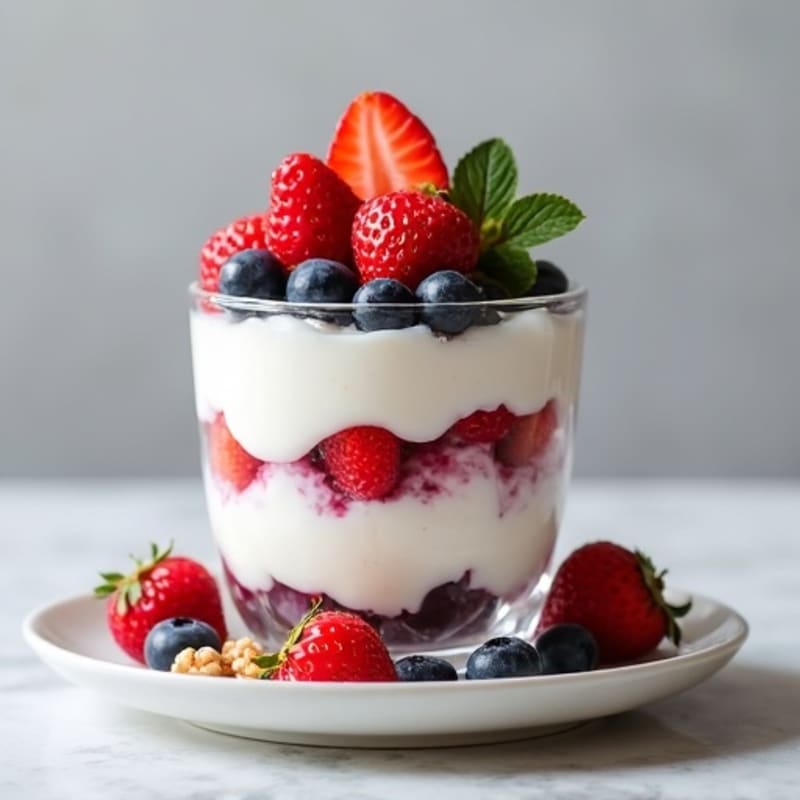 Greek Yogurt Protein Parfait with Mixed Berries