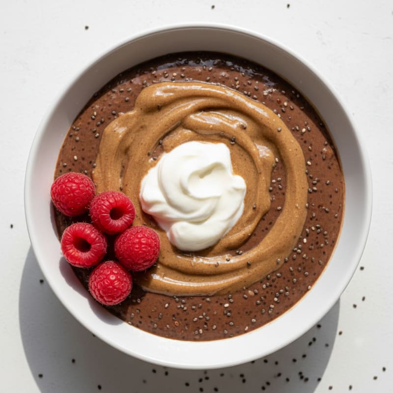 Silky Chocolate Protein Pudding with Chia Seeds
