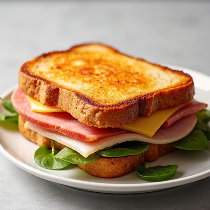 Crispy Open-Face Ham and Gruyere Melt