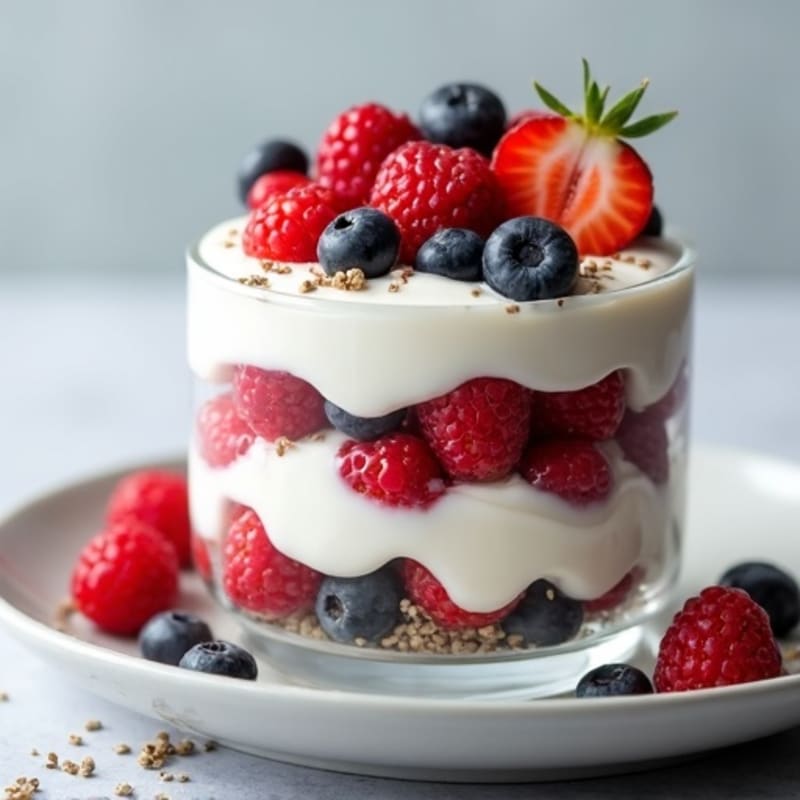 Greek Yogurt Protein Parfait with Mixed Berries