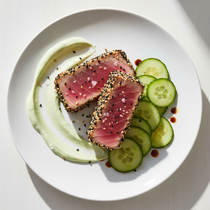 Pan-Seared Ahi Tuna with Wasabi Mayo