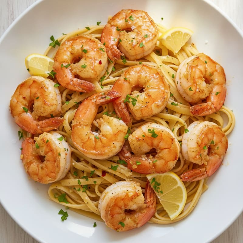 Garlic Butter Shrimp Scampi with Linguine