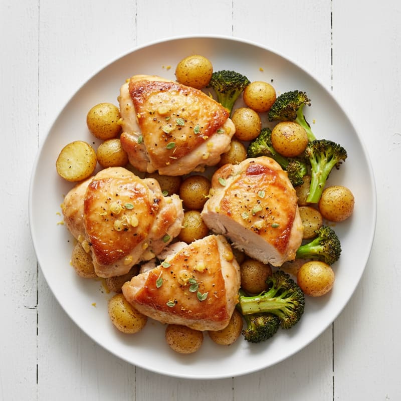 Zesty Lemon Herb Roasted Chicken Thighs
