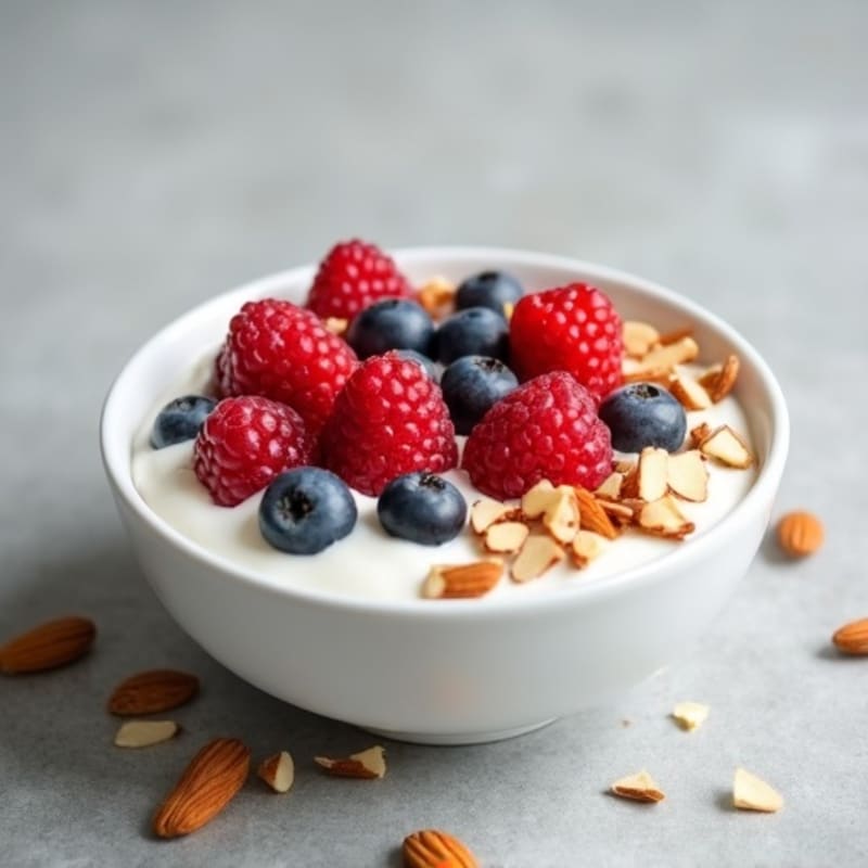 High-Protein Greek Yogurt Bowl with Fresh Berries and Crunchy Nuts