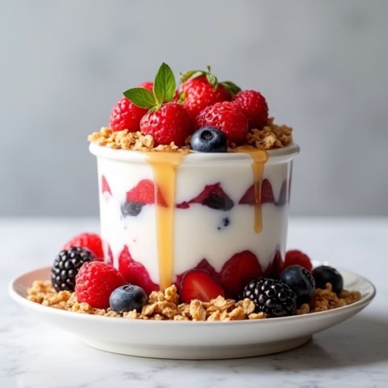 Creamy Greek Yogurt Protein Parfait with Mixed Berries