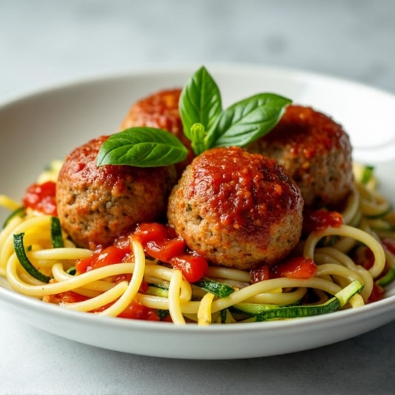 Lean Turkey Meatballs with Zucchini Noodles