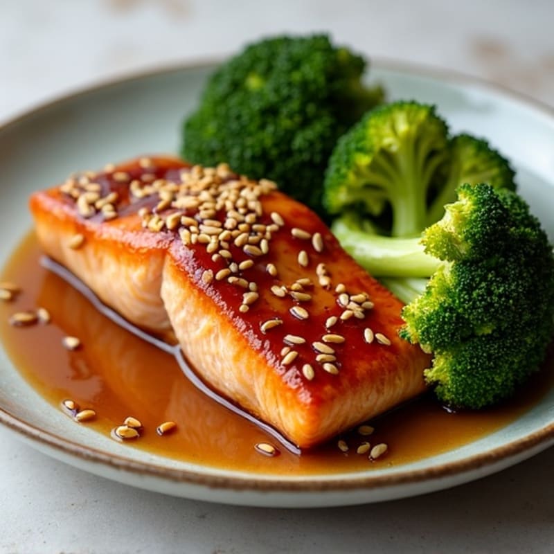 Teriyaki Glazed Salmon with Roasted Broccoli
