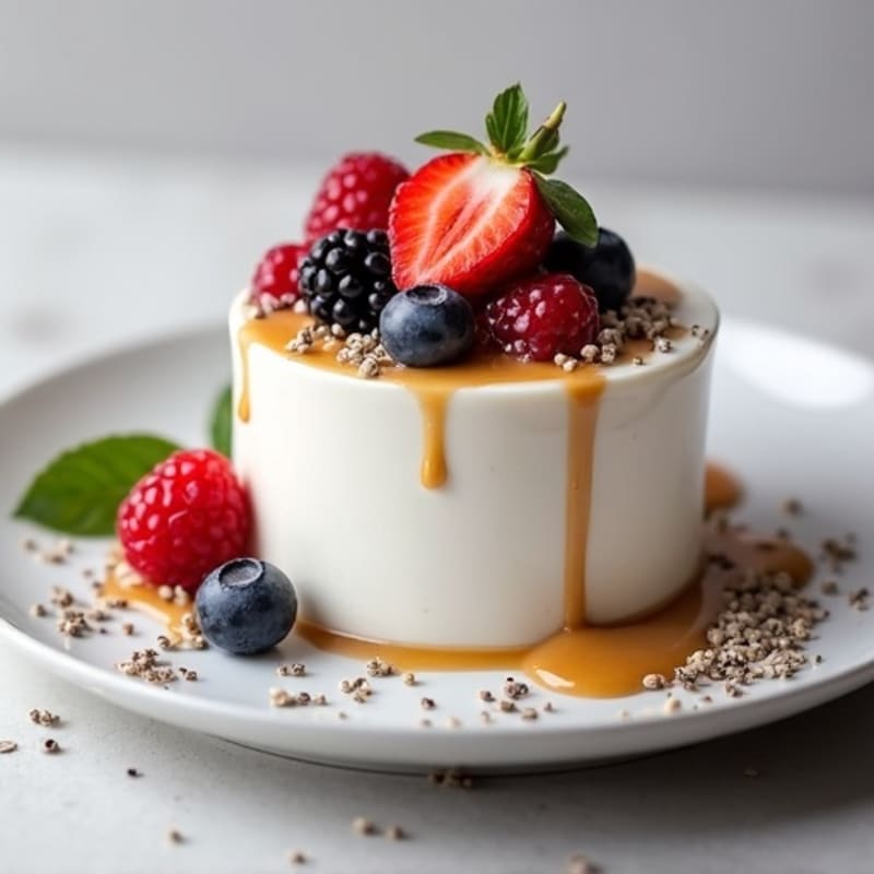 Silky Greek Yogurt Protein Pudding with Mixed Berries