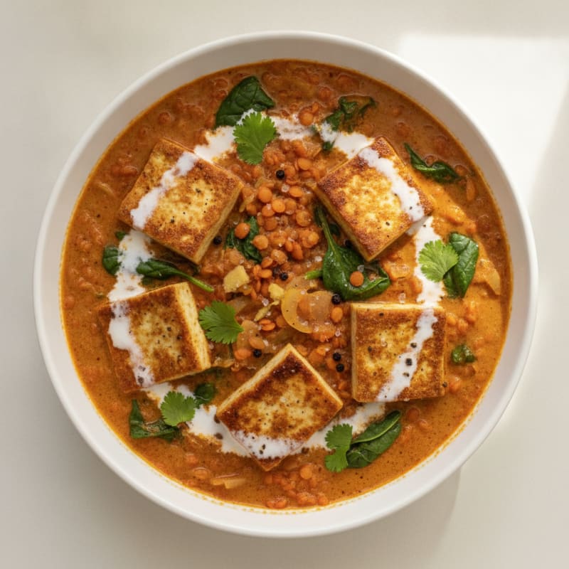 Red Lentil and Tofu Coconut Curry