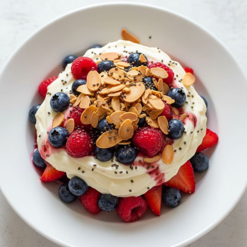 Greek Yogurt Protein Parfait with Mixed Berries