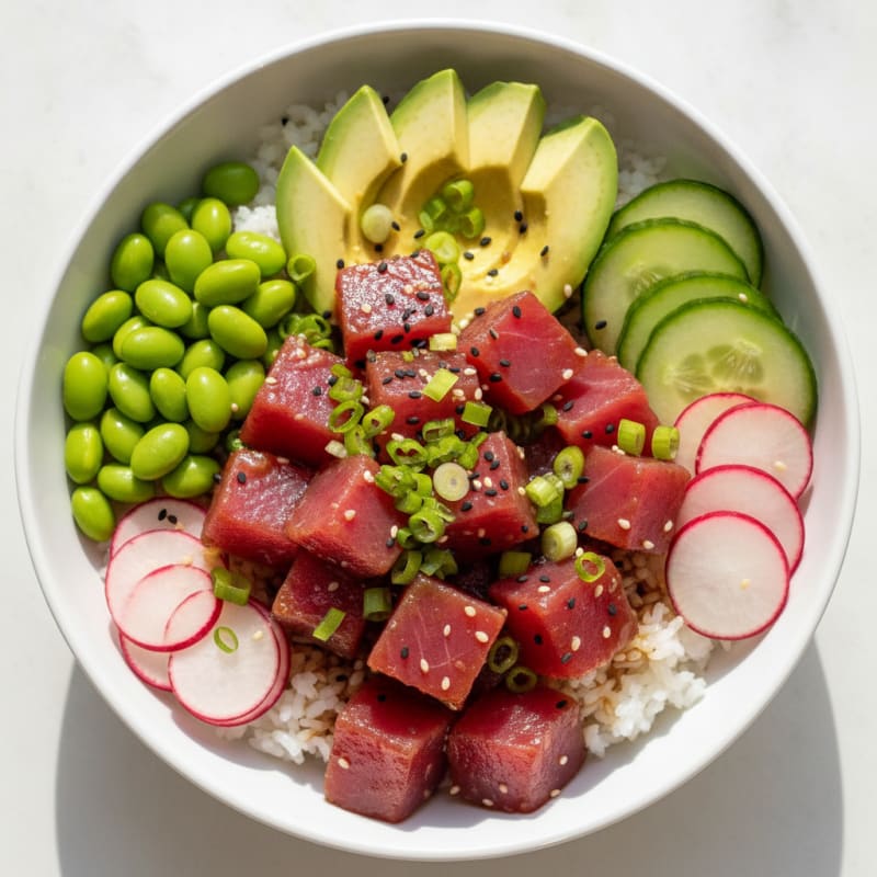 Ahi Tuna Hawaiian Poke Bowl