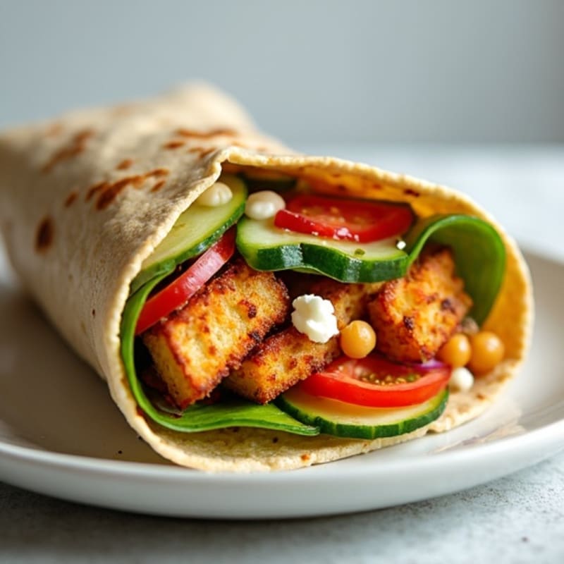 Crunchy Mediterranean Veggie Hummus Wrap