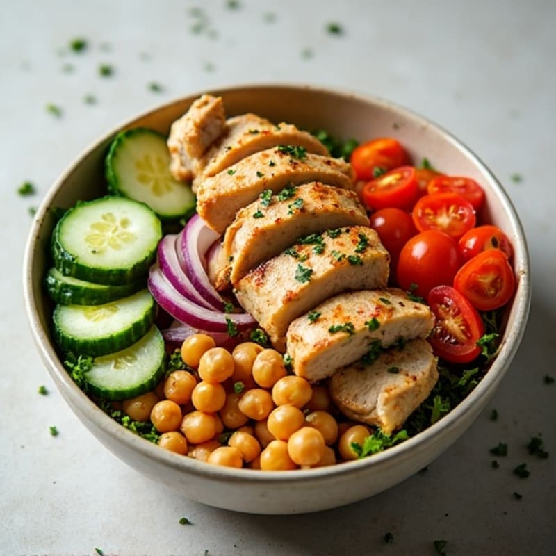 Herb-Spiced Chicken Shawarma Bowl with Garlic Tahini Sauce