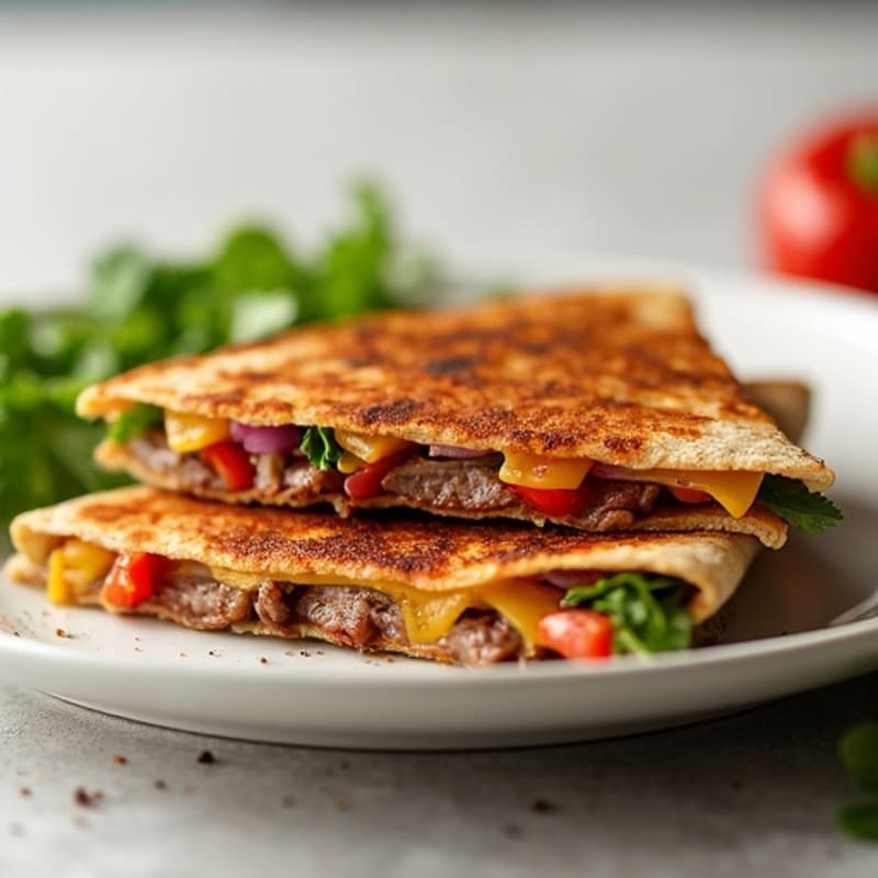 Crispy Lean Steak and Whole Wheat Quesadilla