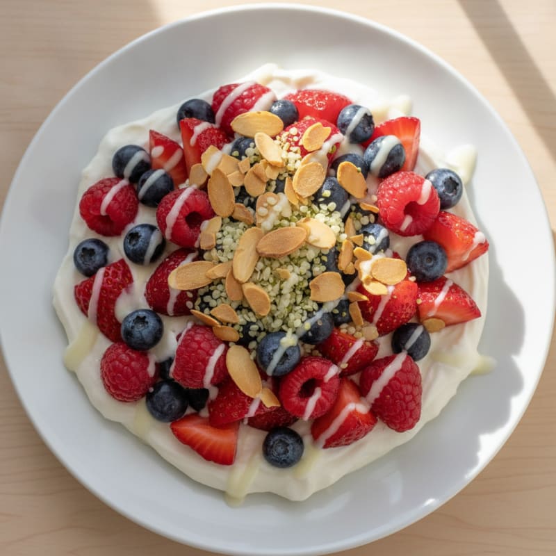 Greek Yogurt Protein Parfait with Mixed Berries