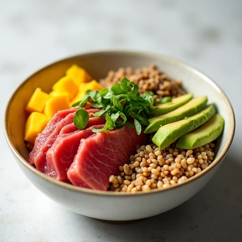 Fresh Ahi Tuna Poke Bowl with Mango