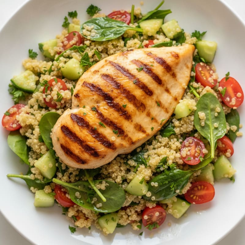 Grilled Chicken and Quinoa Salad with Lemon Vinaigrette