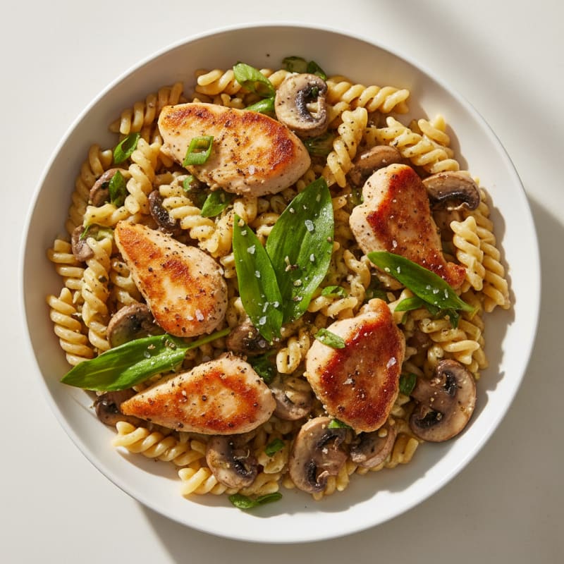 Creamy Wild Garlic and Mushroom Pasta