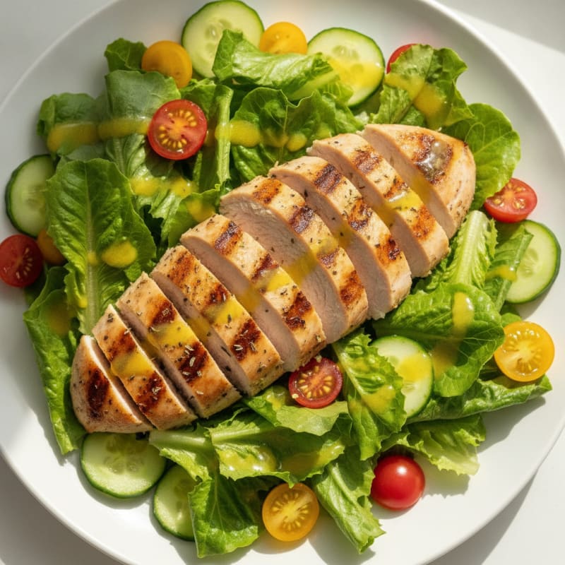 Grilled Turkey Breast with Crisp Romaine Salad