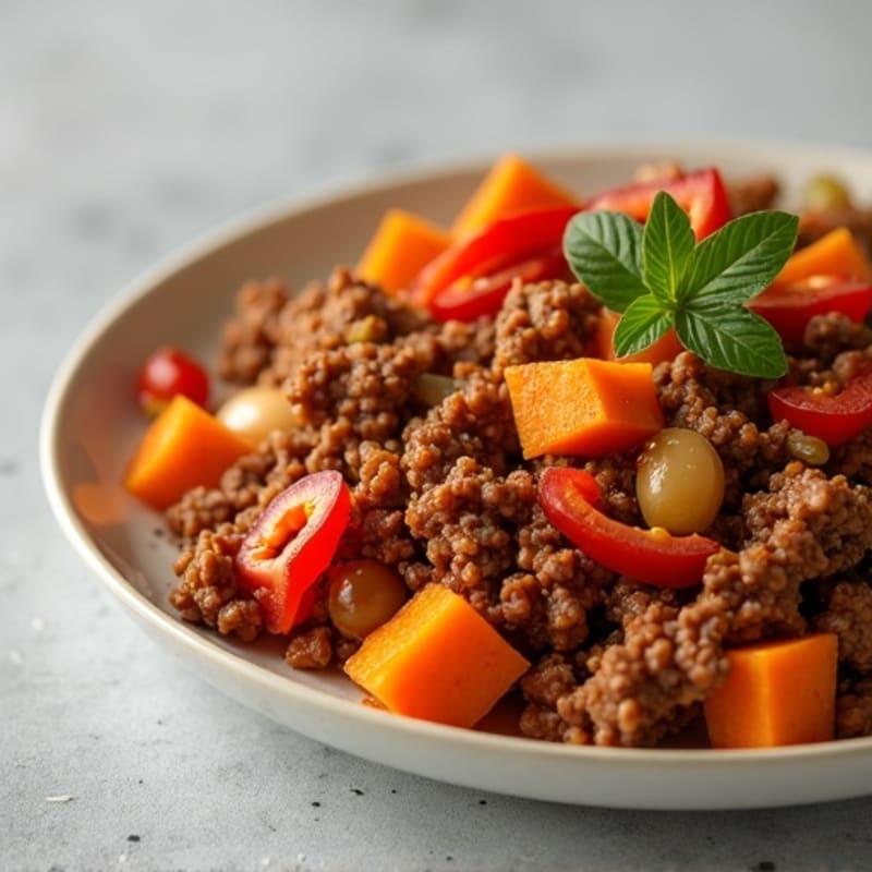 Hearty Ground Beef and Sweet Potato Hash