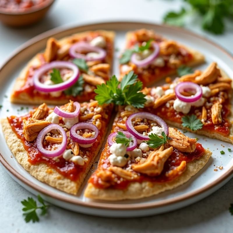 BBQ Chicken Flatbread Pizza with Greek Yogurt Crust