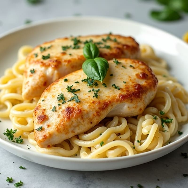 Creamy Lemon Garlic Chicken Pasta with Fresh Herbs