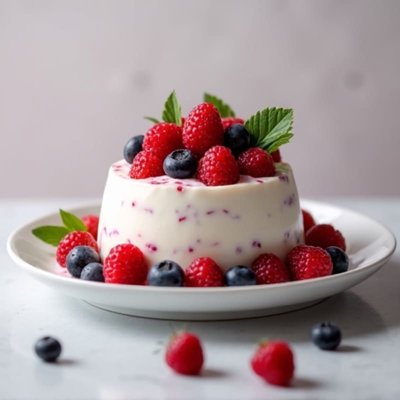 Greek Yogurt Protein Mousse with Mixed Berries