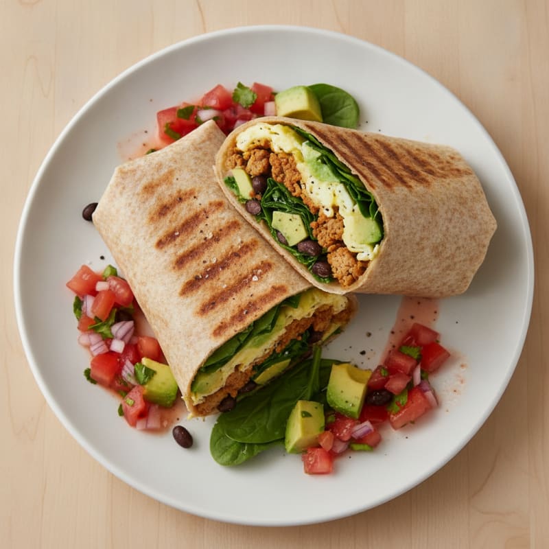Loaded Breakfast Burrito with Salsa Fresca