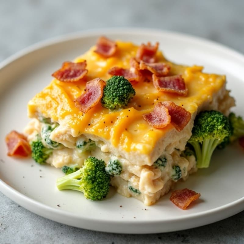 Creamy Bacon Chicken Broccoli Casserole