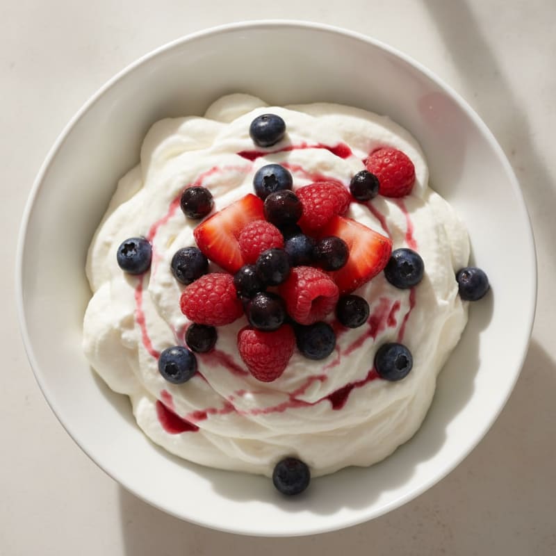 Greek Yogurt Protein Mousse with Mixed Berries