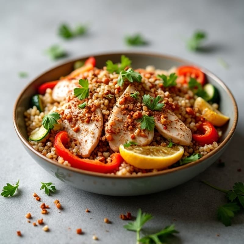 Herb-Spiced Chicken Shawarma Bowl with Roasted Vegetables