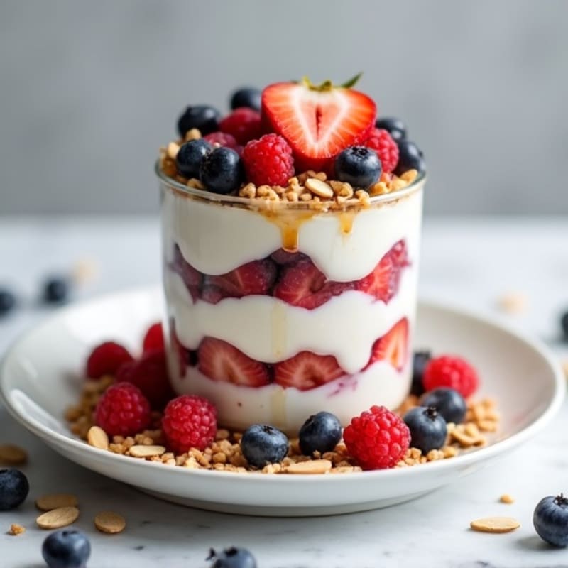 Creamy Greek Yogurt Protein Parfait with Berries