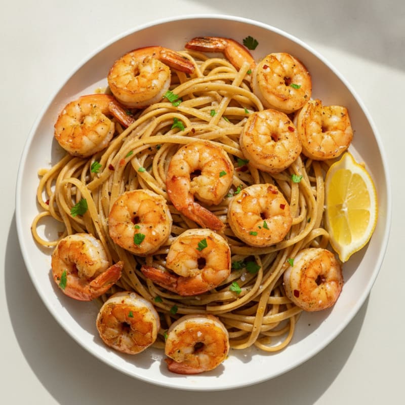 Garlic Butter Shrimp Scampi with Linguine