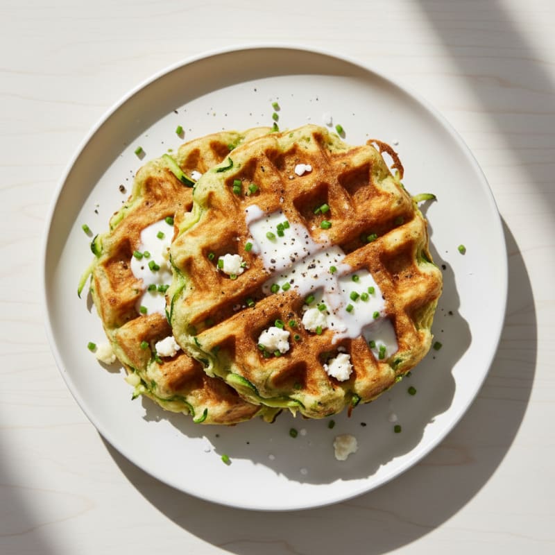 Crispy Zucchini Herb Waffles