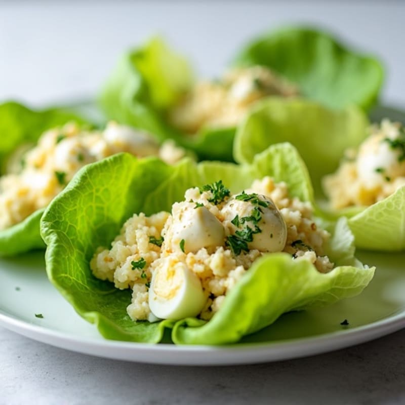 Creamy Fresh Herb Egg Salad Lettuce Wraps