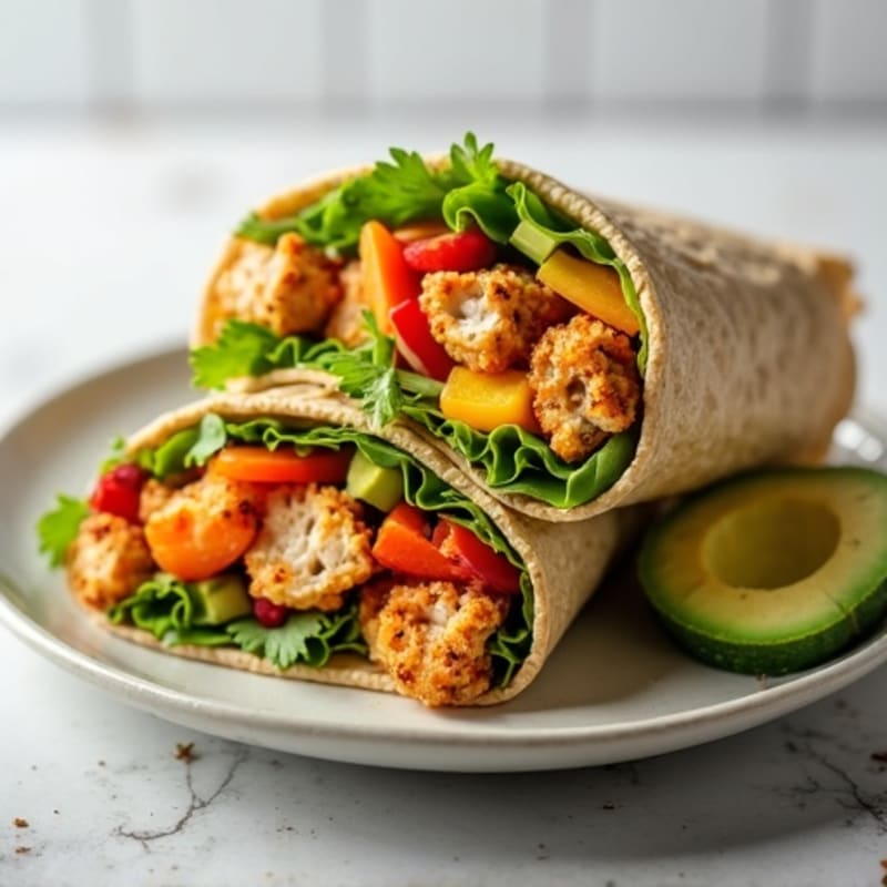 Crispy Chicken and Fresh Veggie Tortilla Wraps