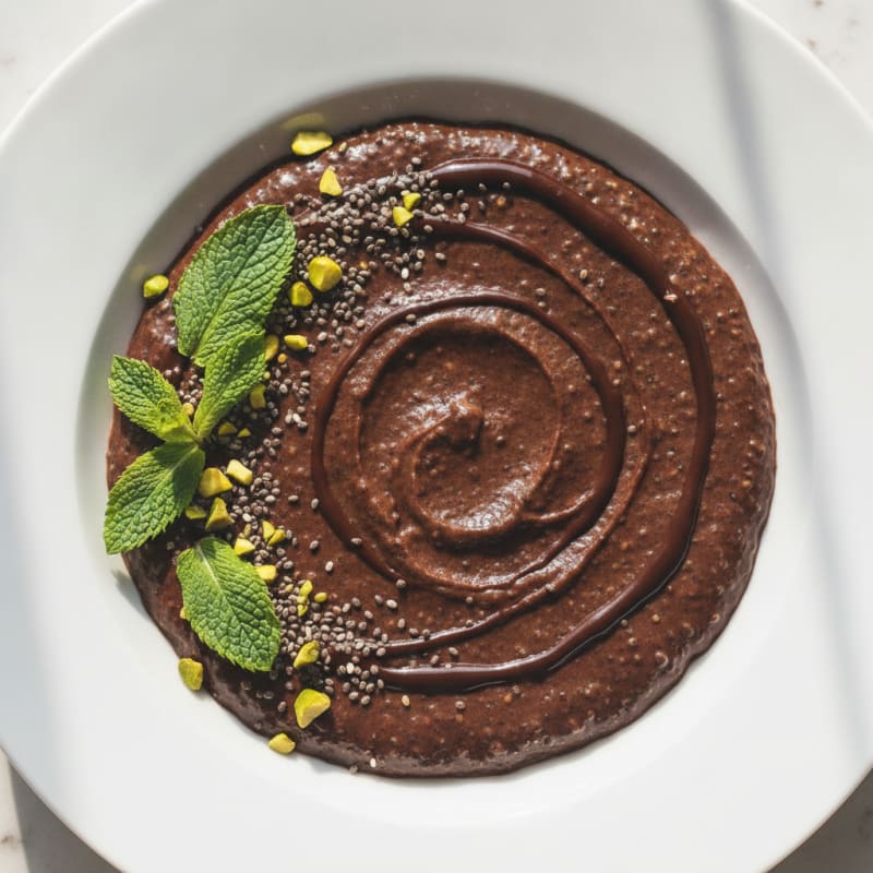 Silky Chocolate Protein Pudding with Chia Seeds