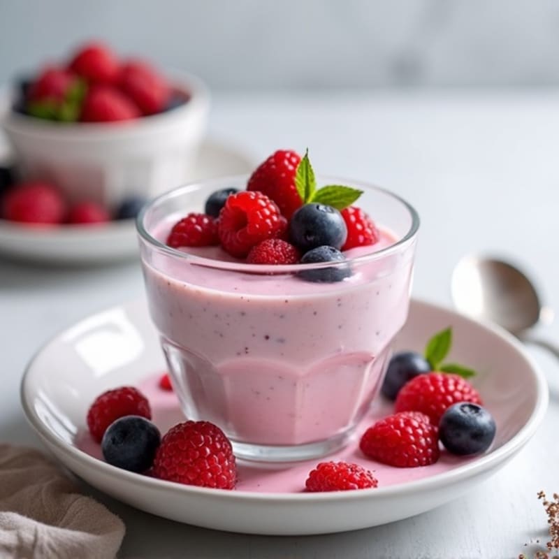 Greek Yogurt Protein Mousse with Mixed Berries