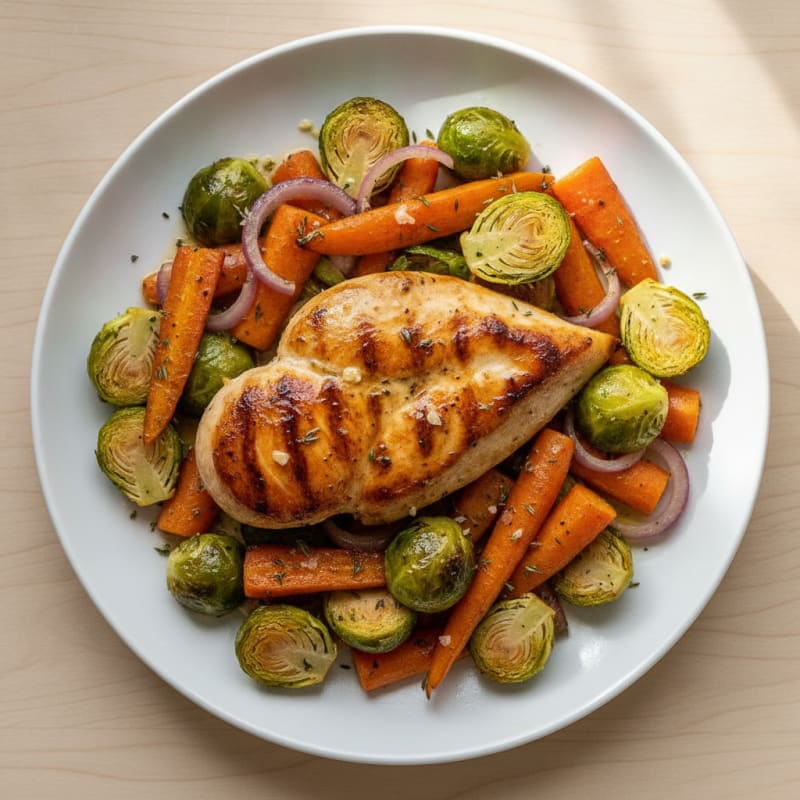 Pan-Seared Chicken with Roasted Vegetables