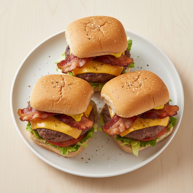 Crispy Double Bacon Cheeseburger Sliders