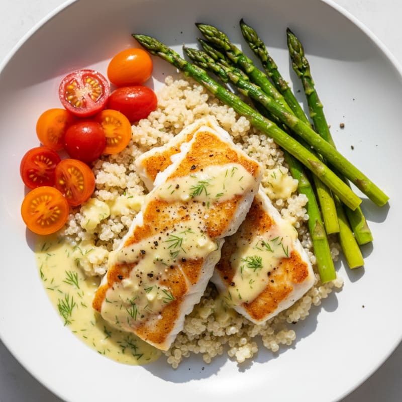 Pan-Seared White Fish with Lemon-Dill Sauce