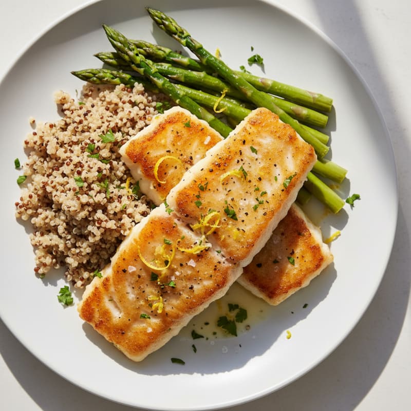 Golden Pan-Seared Cod with Zesty Lemon