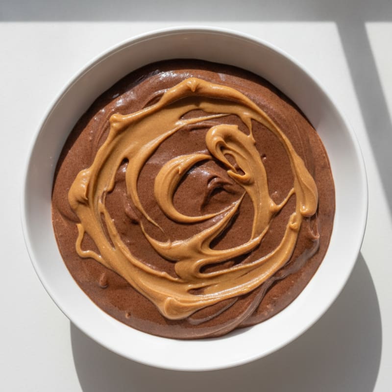 Chocolate Protein Pudding with Peanut Butter Swirl