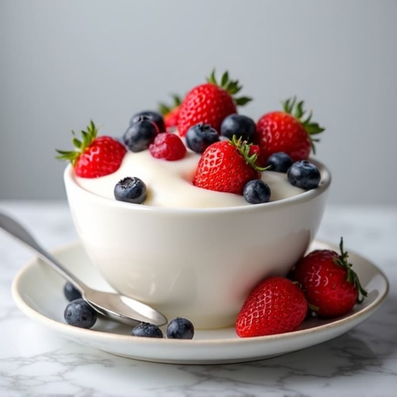 Silky Vanilla Protein Yogurt with Fresh Berries