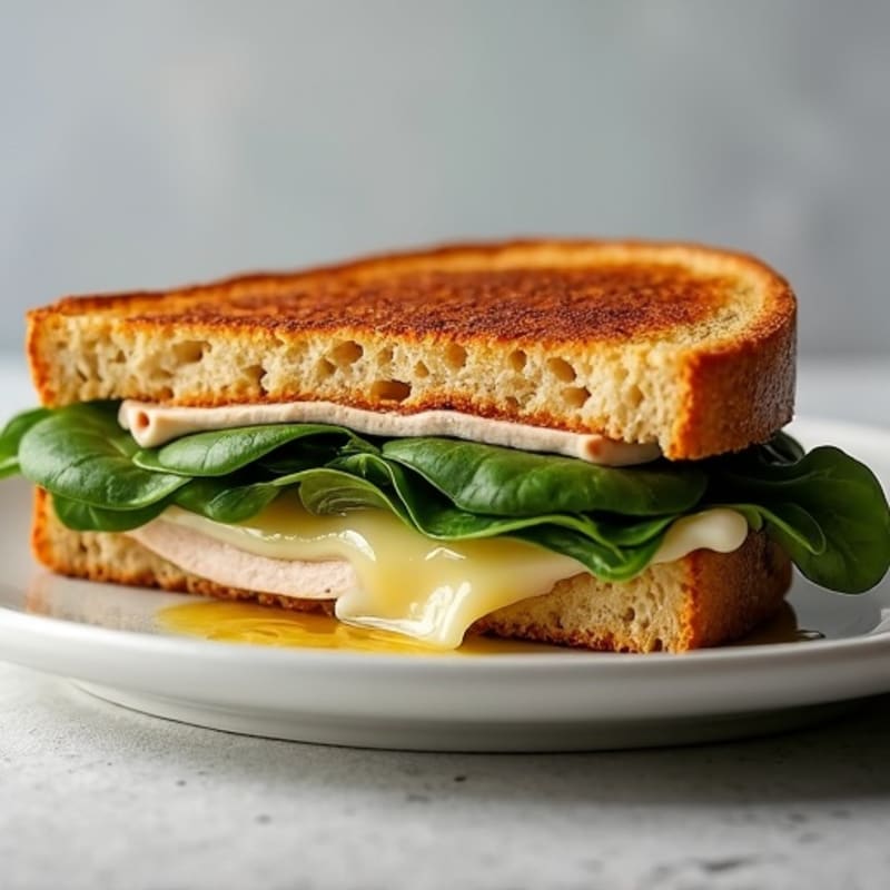 Crispy Whole Grain Turkey and Spinach Grilled Cheese