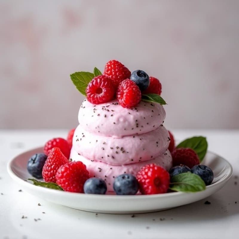 Greek Yogurt Protein Mousse with Mixed Berries