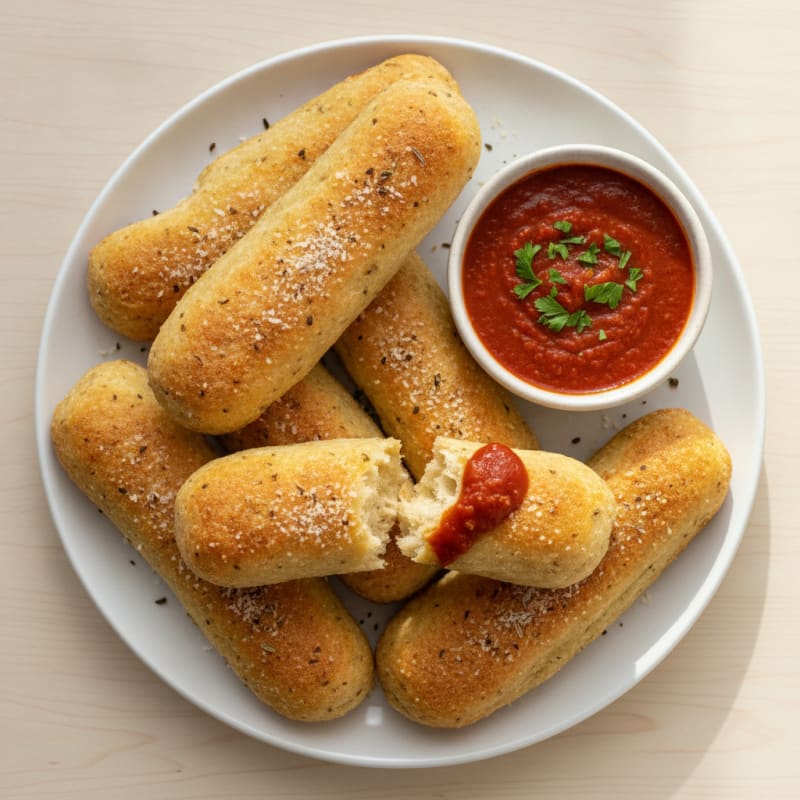 Garlic Parmesan Breadsticks with Marinara