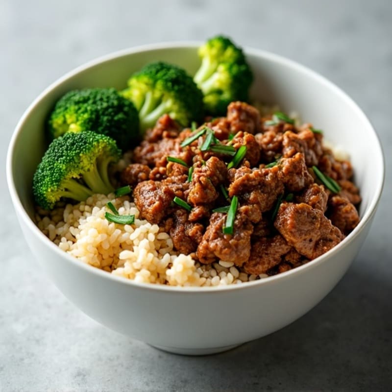Lean Beef and Crispy Broccoli Rice Bowl
