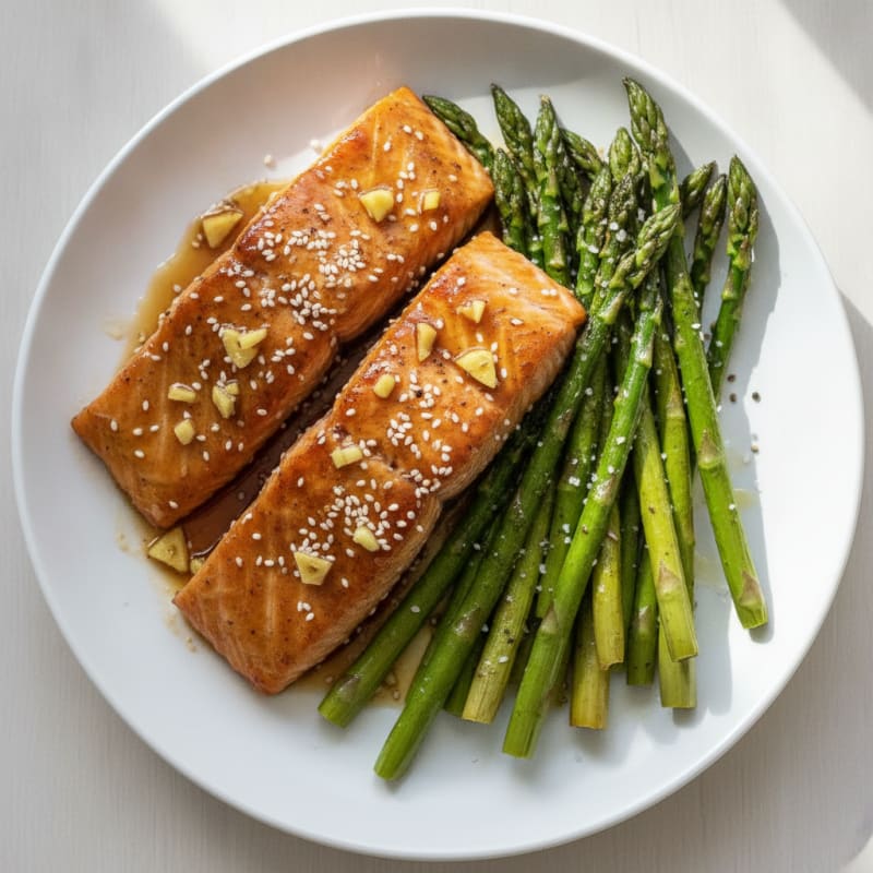 Teriyaki Glazed Salmon with Roasted Asparagus