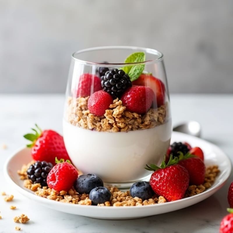 Greek Yogurt Berry Parfait with Protein Granola